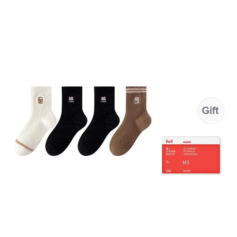 MIIOW Trend Party Series Mid Calf Socks Women's Shopping Bag 4 Pack-8