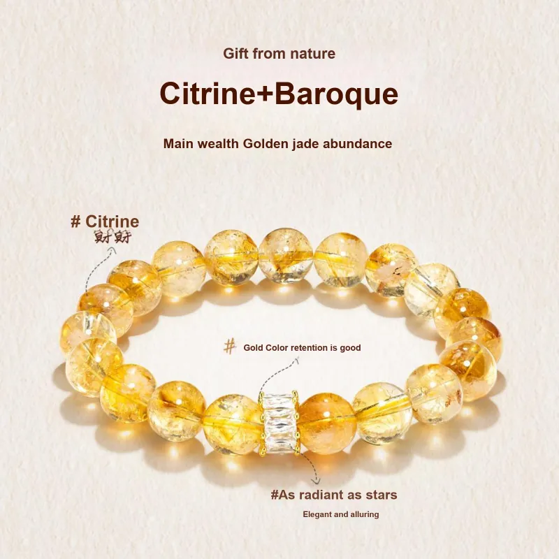 Jodie&Kevin Natural Citrine Bracelets Unisex-19