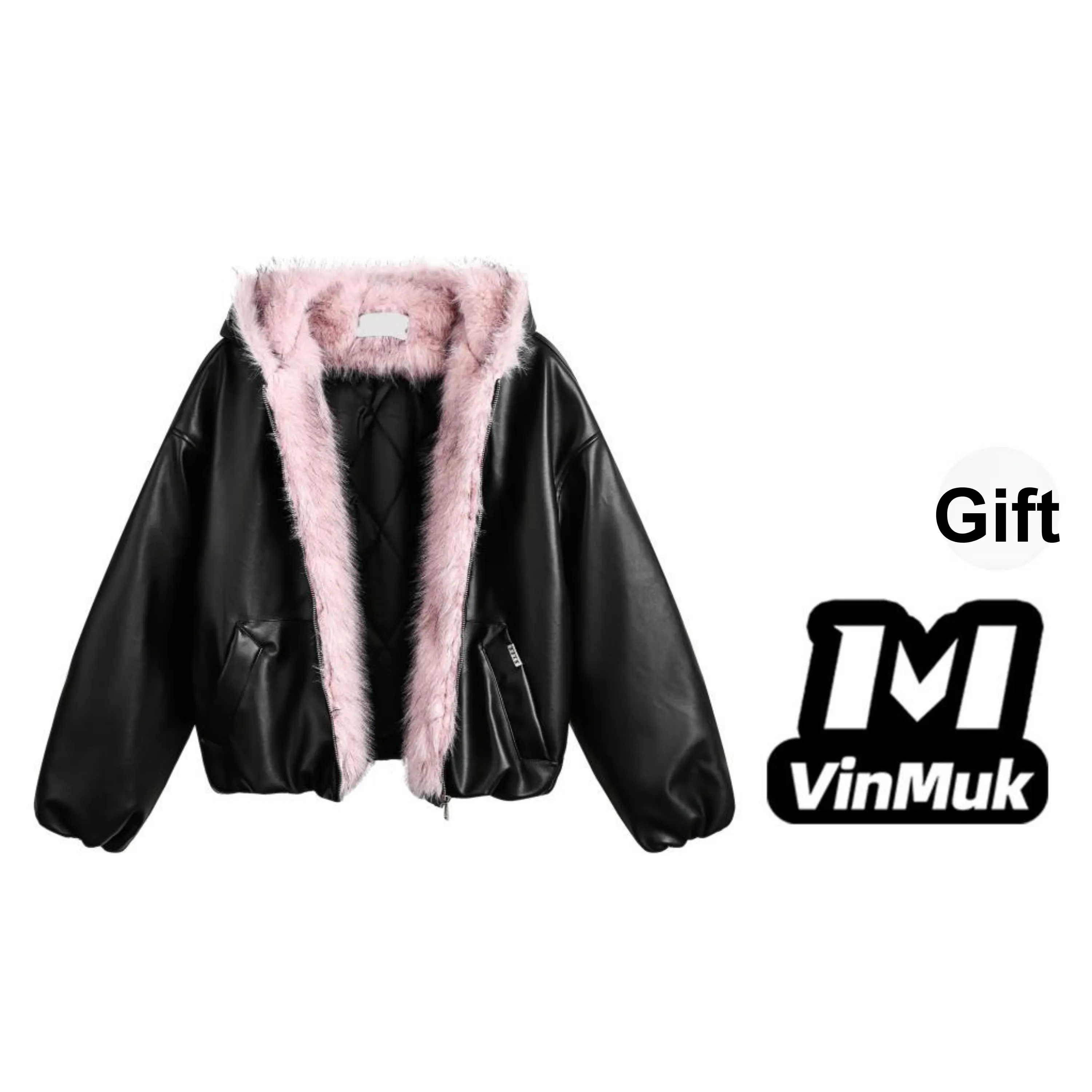 VINMUK Puffer Jackets Unisex Black