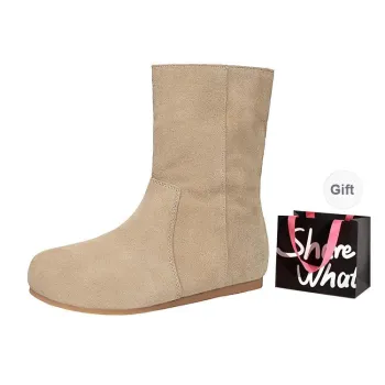 BIGTREE Ankle Boots Women's Apricot/Caramel/Khaki/Coffee/Black