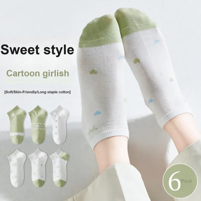 MIIOW Ankle Socks Women's 6 Pack Mixed Color-3