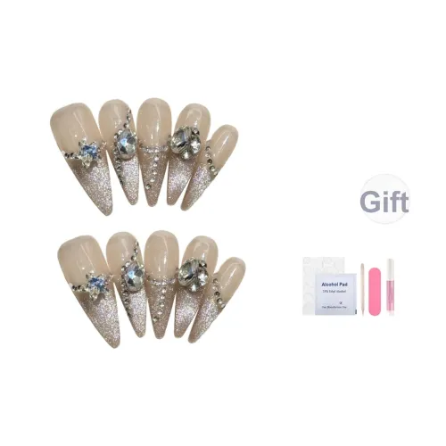 Fanze Handcrafted False Nail Длинный Телесный Smudge 30MM