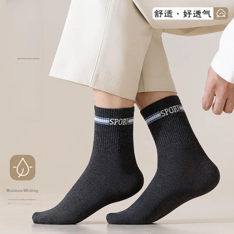 Master Mid Calf Socks Men's Shopping Bag 5 Pack-12
