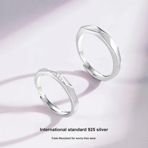 ZHENJIUJIU Silver 925 1 Pair Of Rings Anniversary Commemoration Unisex
