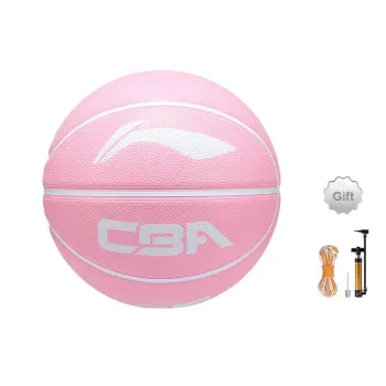 LiNing CBA Collection Rubber Basketball Pink Size 7 Ball Training Unisex