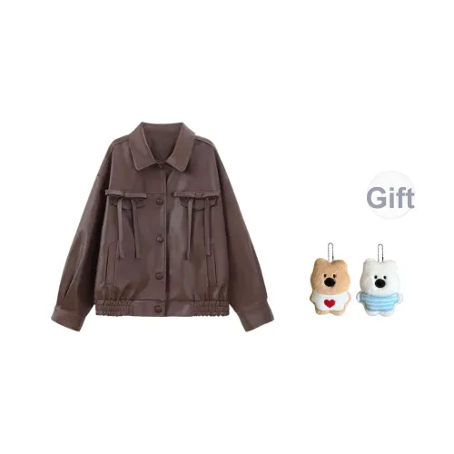 GHPC Кофе Женские Кожаные куртки