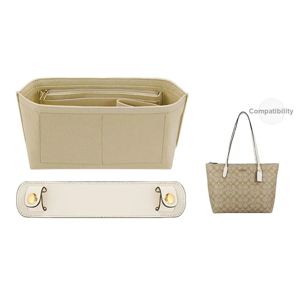Lan Bao Fan Вставки для сумок [Zip Тоут 30] Бежевый Плечевые накладки + Бежевая подкладка Унисекс