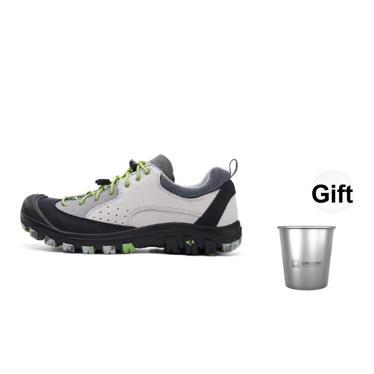 SLEADER Earth Series Abrasion Resistant Waterproof Slip Resistant Low top Outdoor Shoes Men's Space Gray