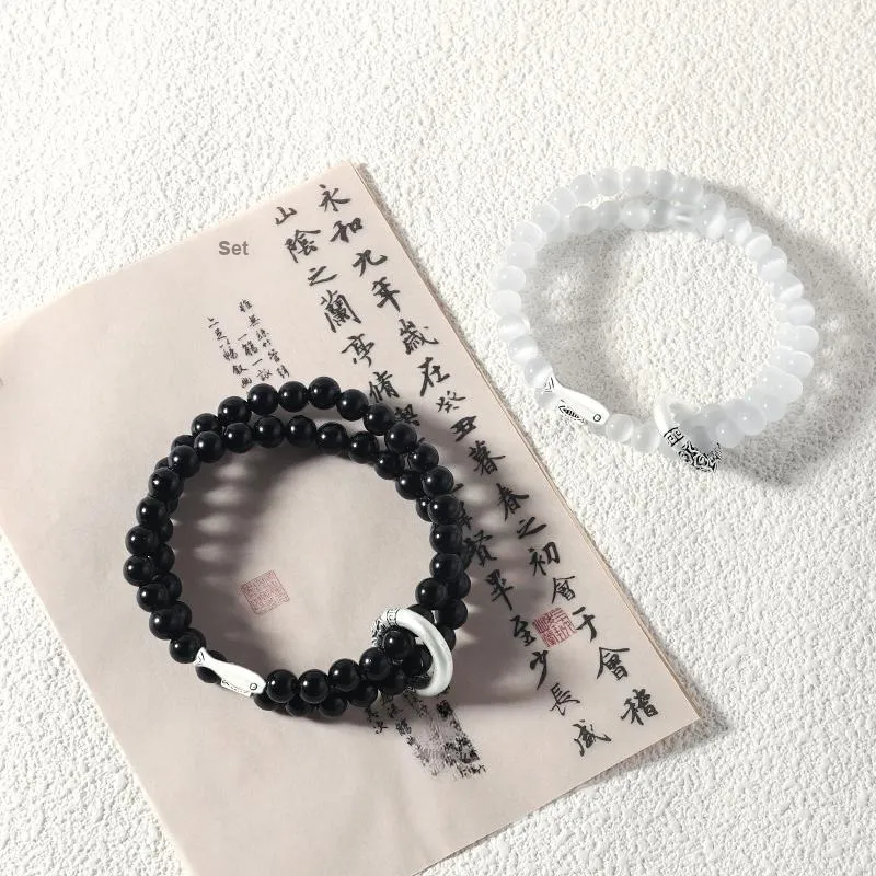 Kelanxi Obsidian Bracelets Unisex-3