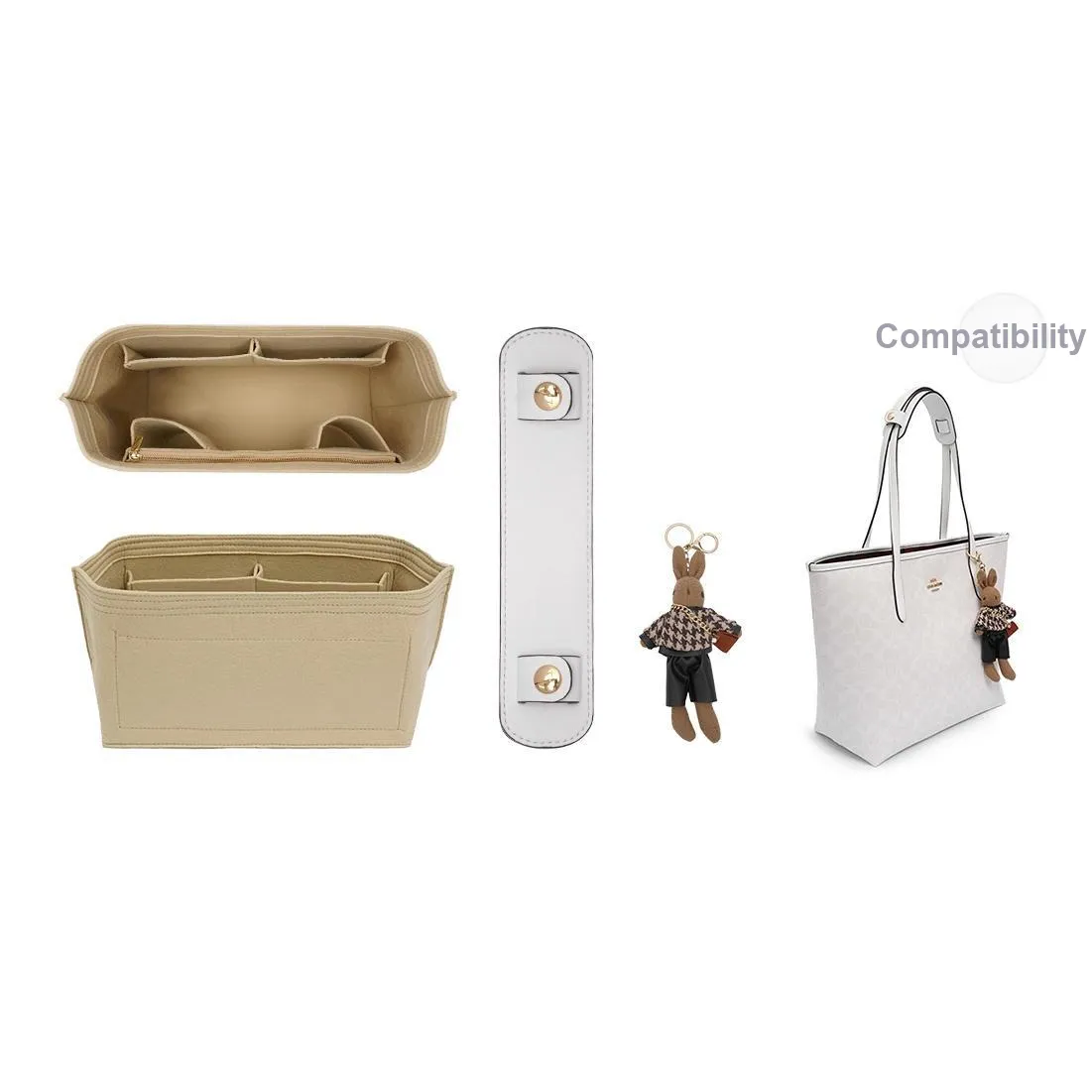 GUYI Felt Bag Accessory Women's Glacier White/Beige