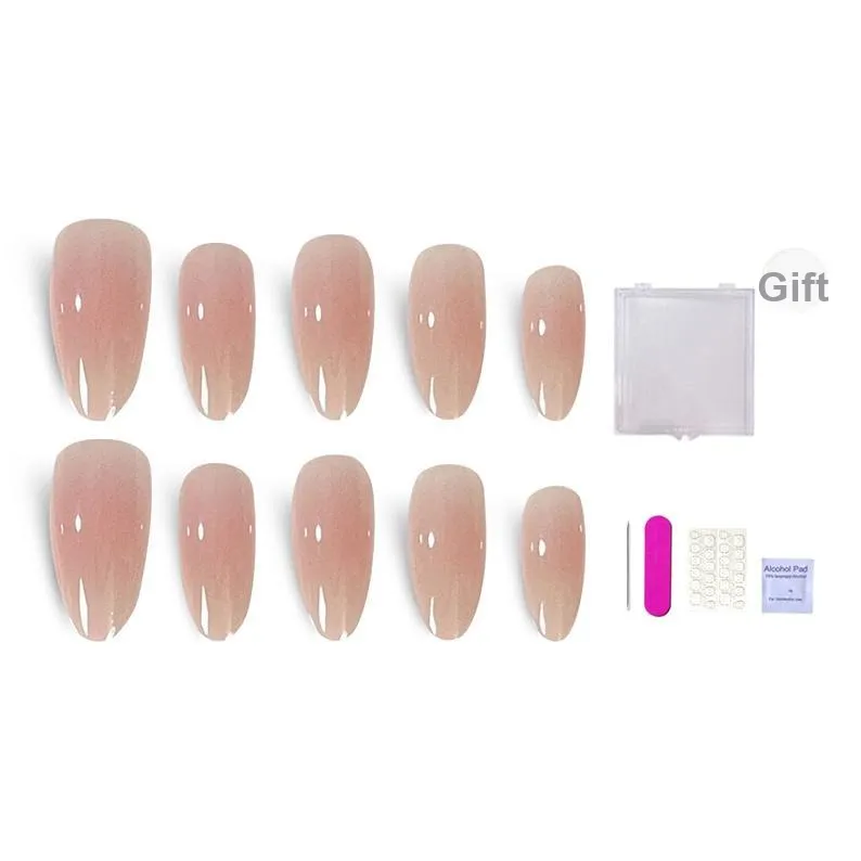 ORANOT Минималистский стиль Pure And Cute Sweet Style False Nail Румяно-розовый Укороченный Телесный Smudge Однотонный 14mm