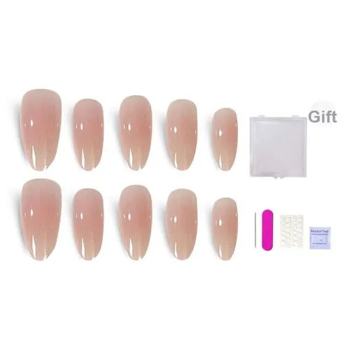 ORANOT Минималистский стиль Pure And Cute Sweet Style False Nail Румяно-розовый Укороченный Телесный Smudge Однотонный 14mm