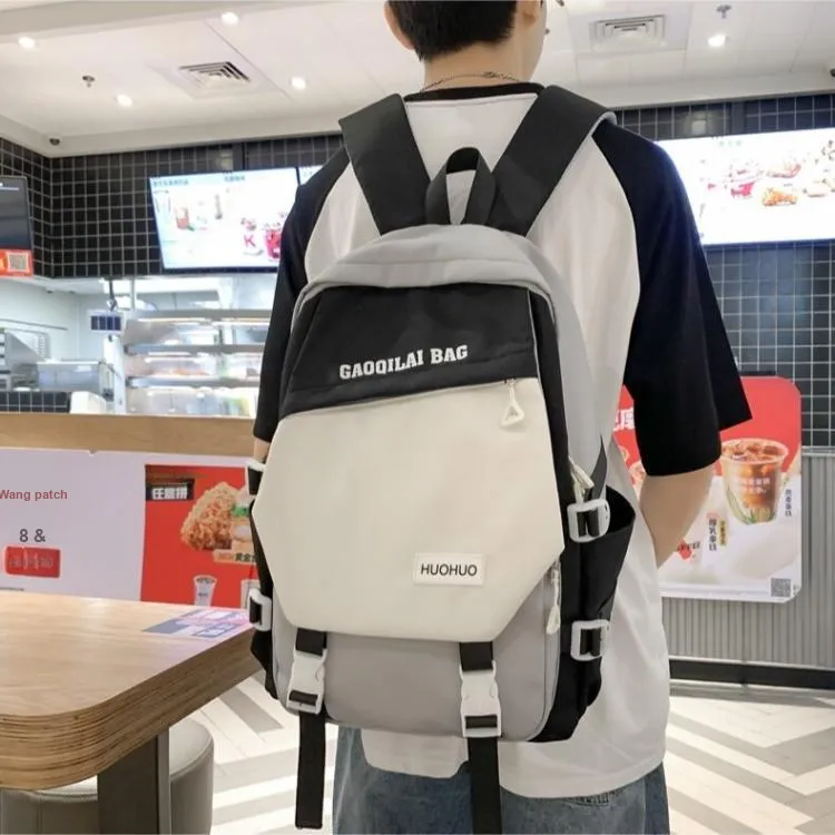 BRABOSTON Nylon Backpack Regular Unisex Black/Pink/Burgundy/Khaki-1