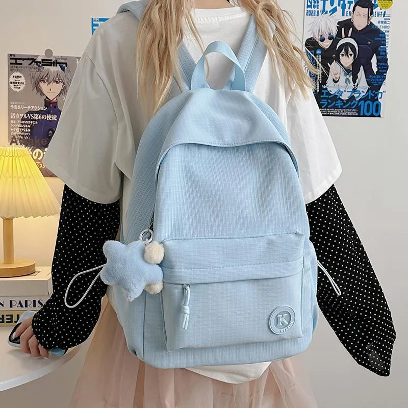 SEVENMOONS Nylon Fabric Backpack Unisex Multicolor-9
