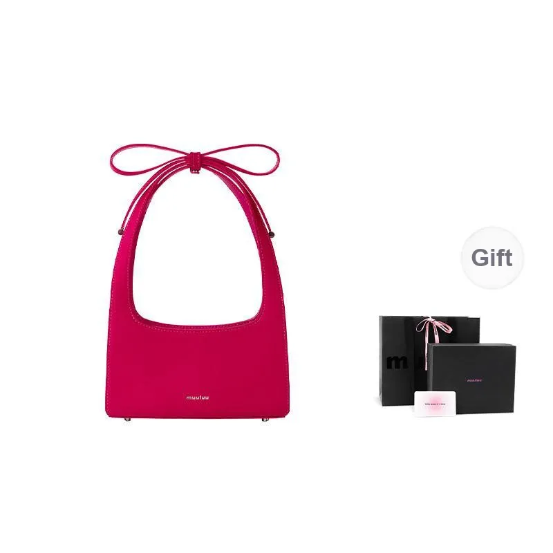 Muuluu Mercerized Satin Birthday Shoulder Bag, Handbag Small Size Women's Dragon Fruit/Black/Vintage Magenta-7