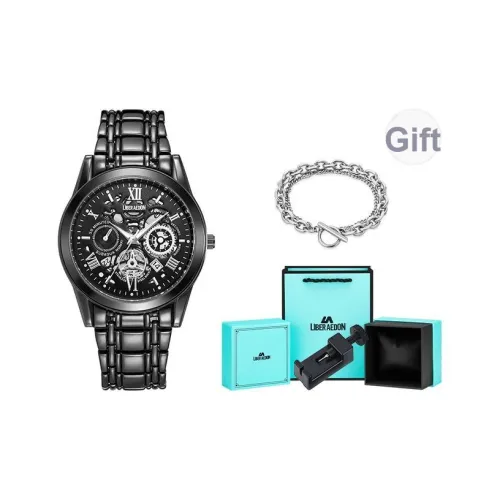 LIBER AEDON Наручные часы Кварцевый механизм Череп Циферблат Мужские часы