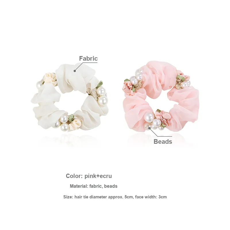 Yiru Beads Elegant Elegance Girlish Versatile Hair Tie Rubber Band Women's-2
