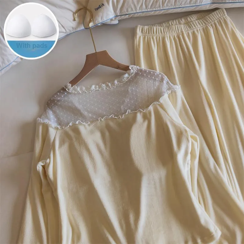 Sleeping Beauty Pajama Set Women's Light Yellow-5