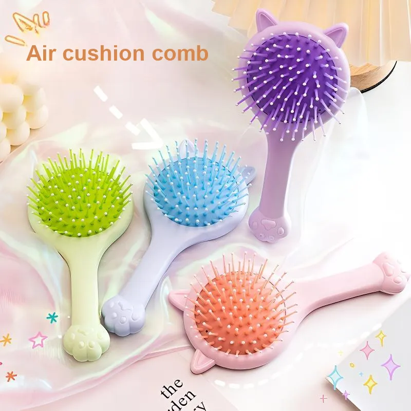 Love Of Wormwood Cute Color Series Massage Air Cushion Comb Mirror And Comb Integrated-4