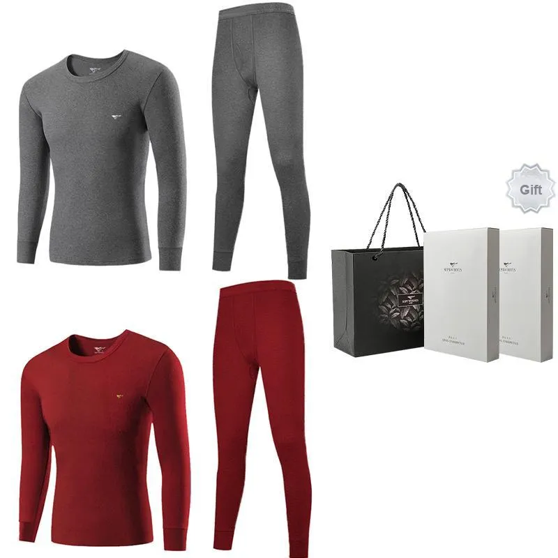 SEPTWOLVES Thermal Set Men's 2 Piece Underwear Gift Box Set-36