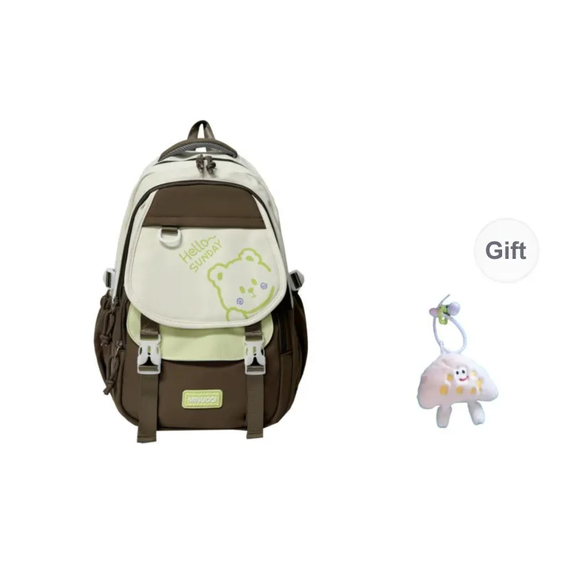 URBAN FOREST Twill Backpack Unisex Black/Pink/Purple/Khaki/Light Green-14