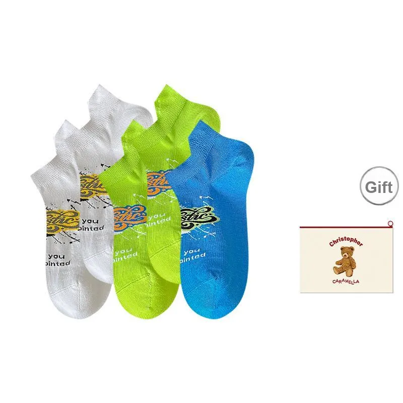 Caramella Ankle Socks Unisex Shopping Bag Combo Set-17