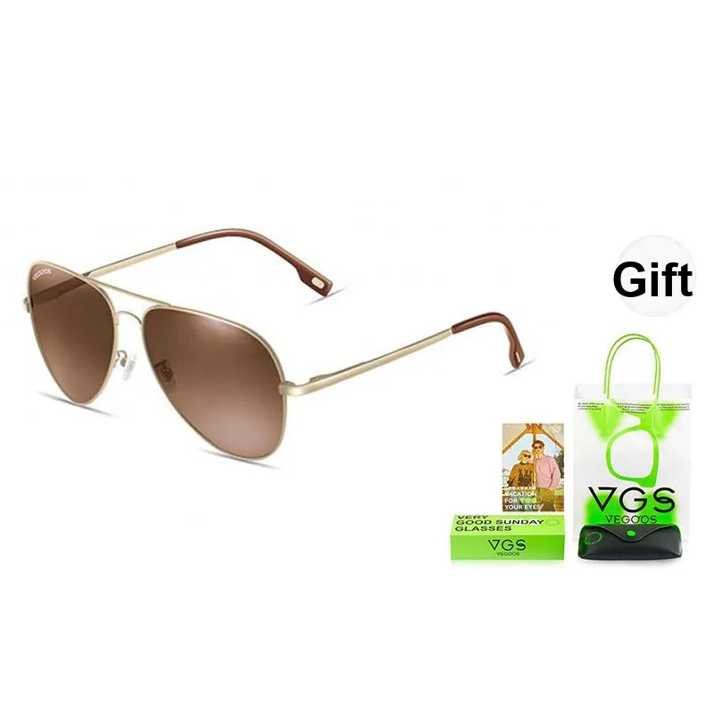 VEGOOS Stainless Steel Aviator Sunglasses Men's