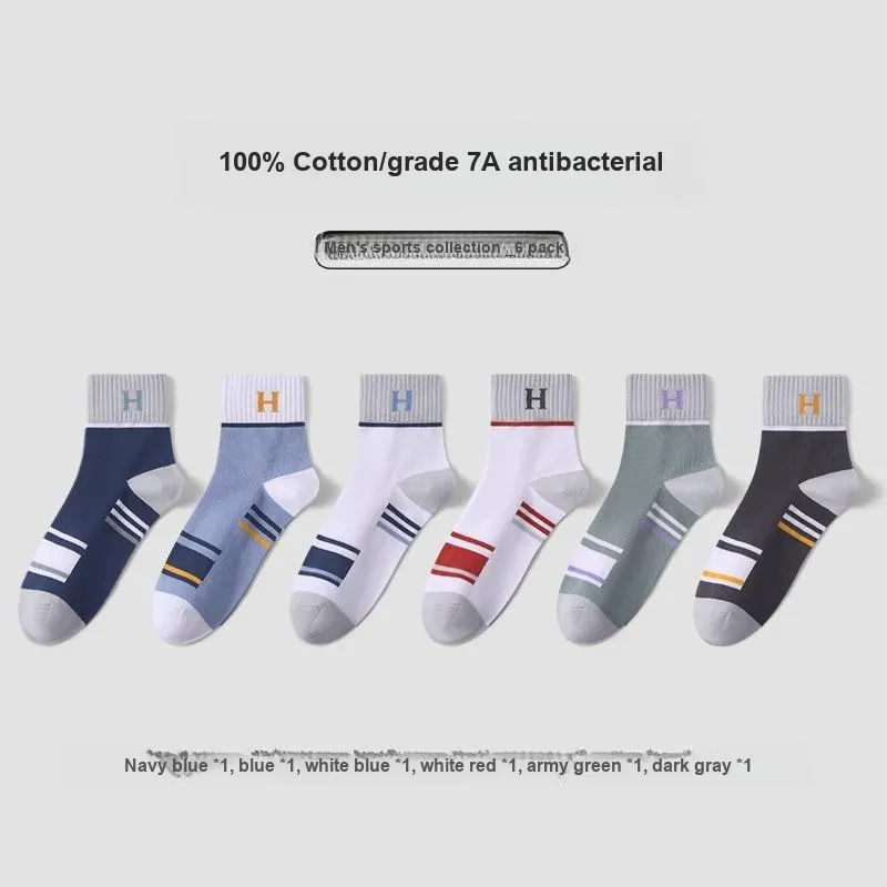 H YXIANG Mid Calf Socks Unisex 6 Pack-1