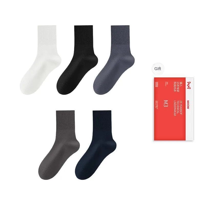MIIOW Trend Party Series Mid Calf Socks Men's Shopping Bag 5 Pack-10