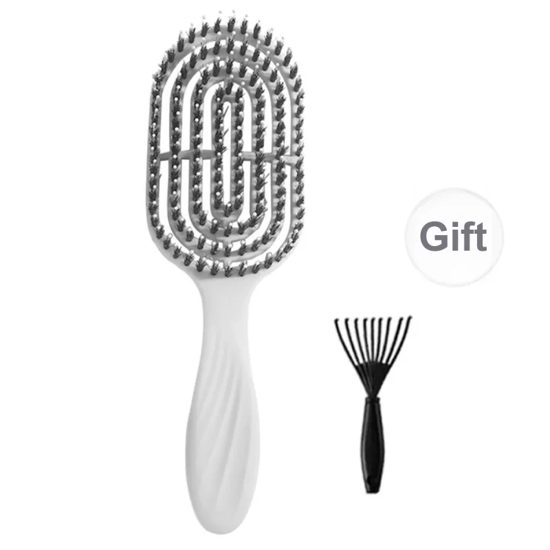 LMLTOP Pig Bristles Comb Volume Brush For Straightening And Curling Hair, Root Volume Enhancer-10