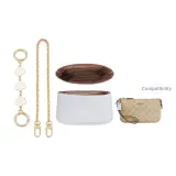 Nolita 19 Exclusive DuPont Paper Liner+White Camellia Round Buckle Extender Chain Gold-Tone