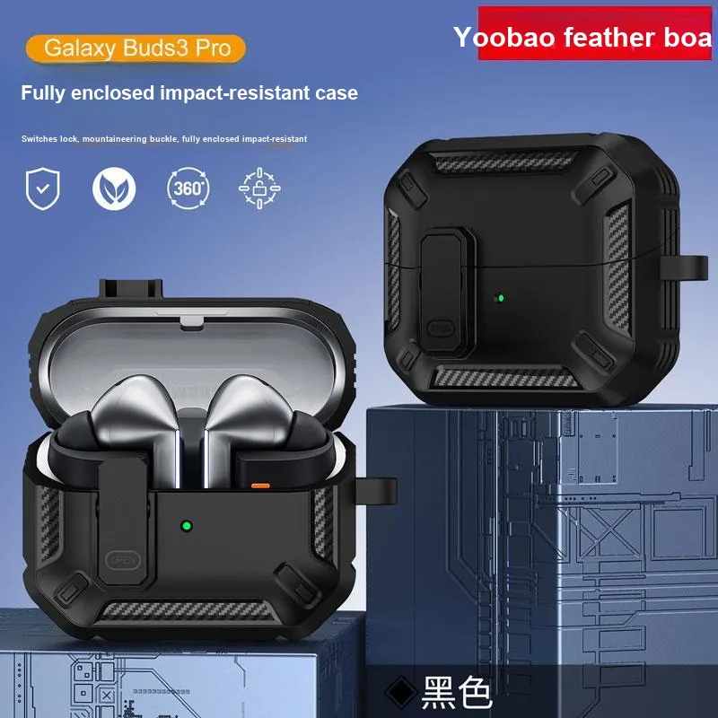 Yoobao Compatibility With Samsung Galaxy Buds3/3 Pro Lock Design, Impact Resistant, With Hooks Headphone Cases-7