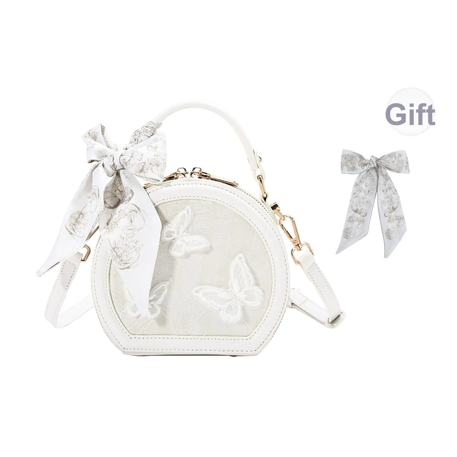 Carit&Koty Polyurethane PU Synthetic Leather Shoulder Bag, Crossbody Bag, Handbag Women's White/Black