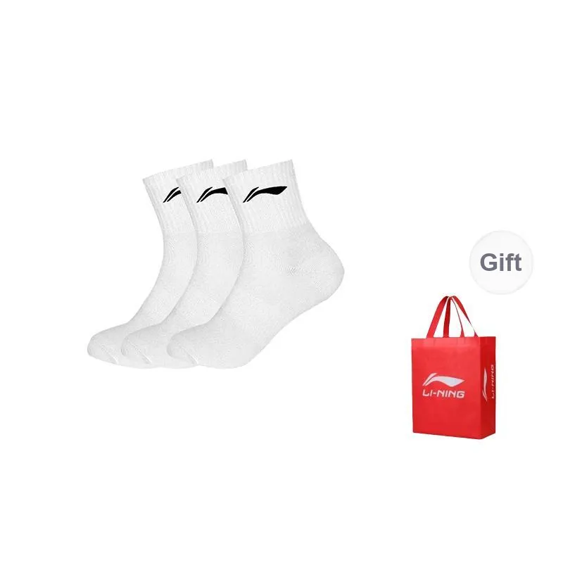 LiNing Mid Calf Socks Unisex 3 Pack-13
