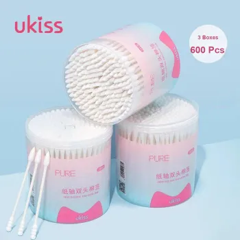 UKISS Premium Dual Head Cotton Swabs Make up Tools 200 Pcs/Box, 2 Boxes/3 Boxes Included