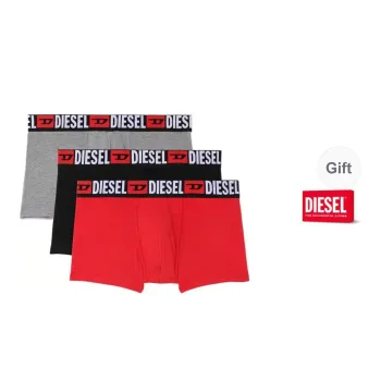 DIESEL Logo Waistband Pack Of Three Boxers