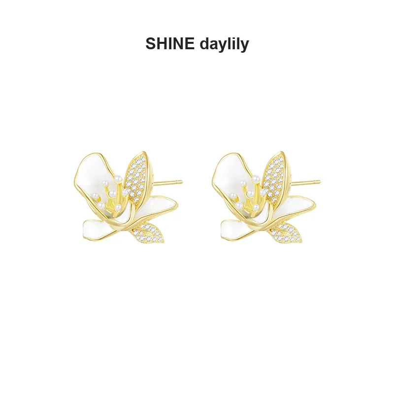 SHINE Magnolia Collection 925 Sterling Silver Earrings Women's-1