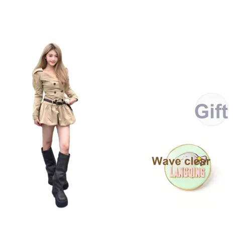 LANGQING Хаки Бесплатная доставка с бренд наклейкой Женские тренч