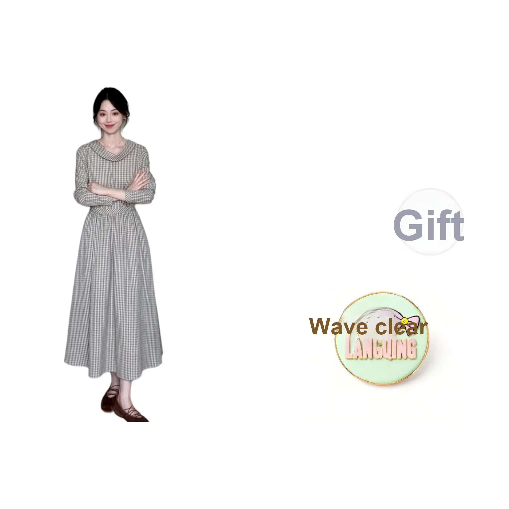 LANGQING Длинное платье с длинными рукавами женское