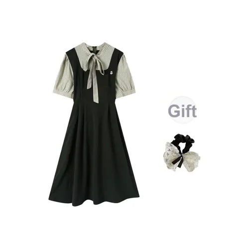 PAVEA Короткий рукав Платье Женское Яшма Резинка для волос