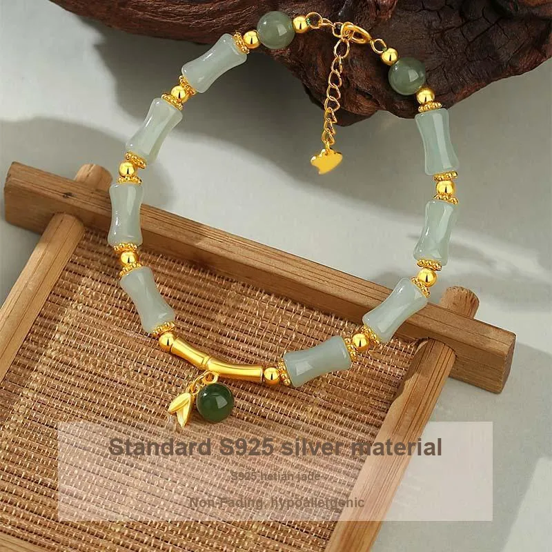 Andaozi Hetian Jade Bracelets Green Jade Women's-2