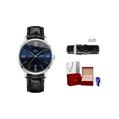 I W CARNIVAL HWGUOJI Автоматический механический механизм натуральная кожа ремень часы мужские синий циферблат