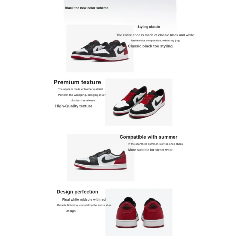 Jordan 1 Retro Low OG Black Toe 2023 GS-1