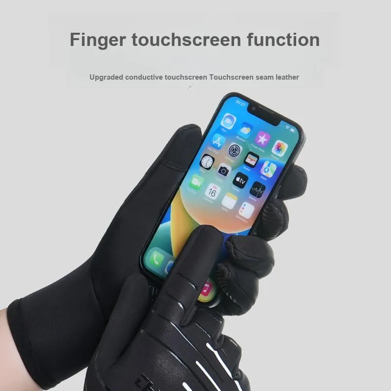AAJF O Ring Fleece Dive Cloth Conductive Fiber Gloves Unisex-4