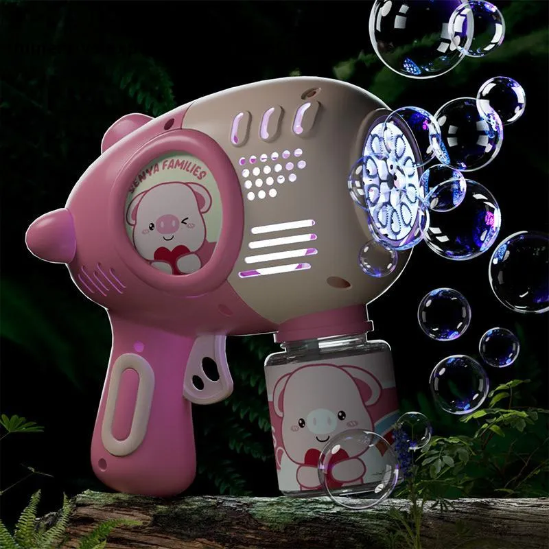 BIG TAYLOR Pink Piglet, Handheld Fully Automatic 10 Hole Bubble Blower, Outdoor Toy Bubble Machines-10