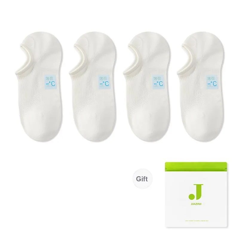 JIAZINI No Show Socks Men's 4 Pack-49
