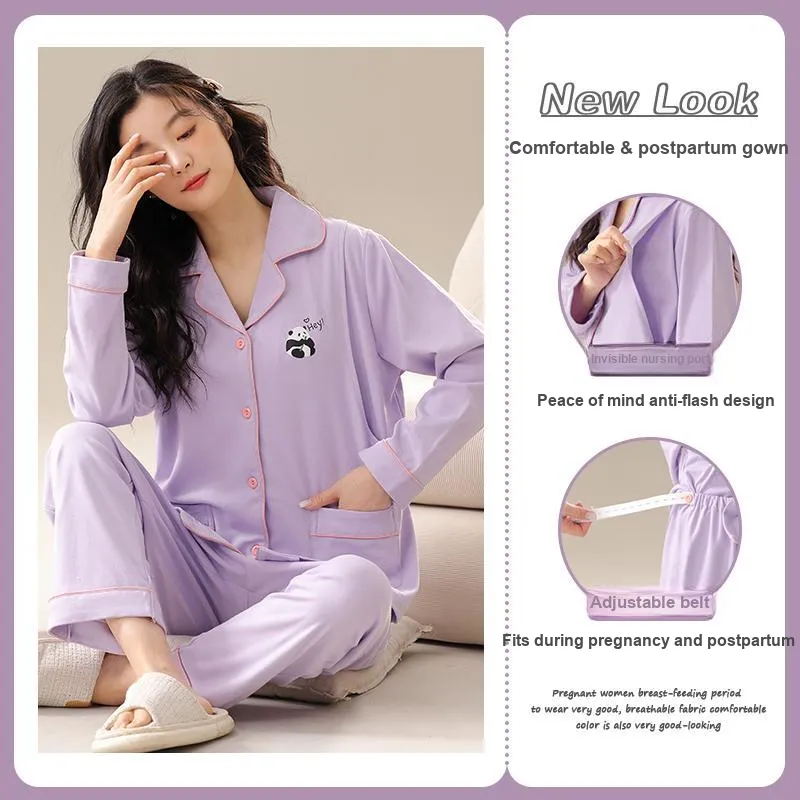 OUSHIBO Pajama Set Women's Purple-1