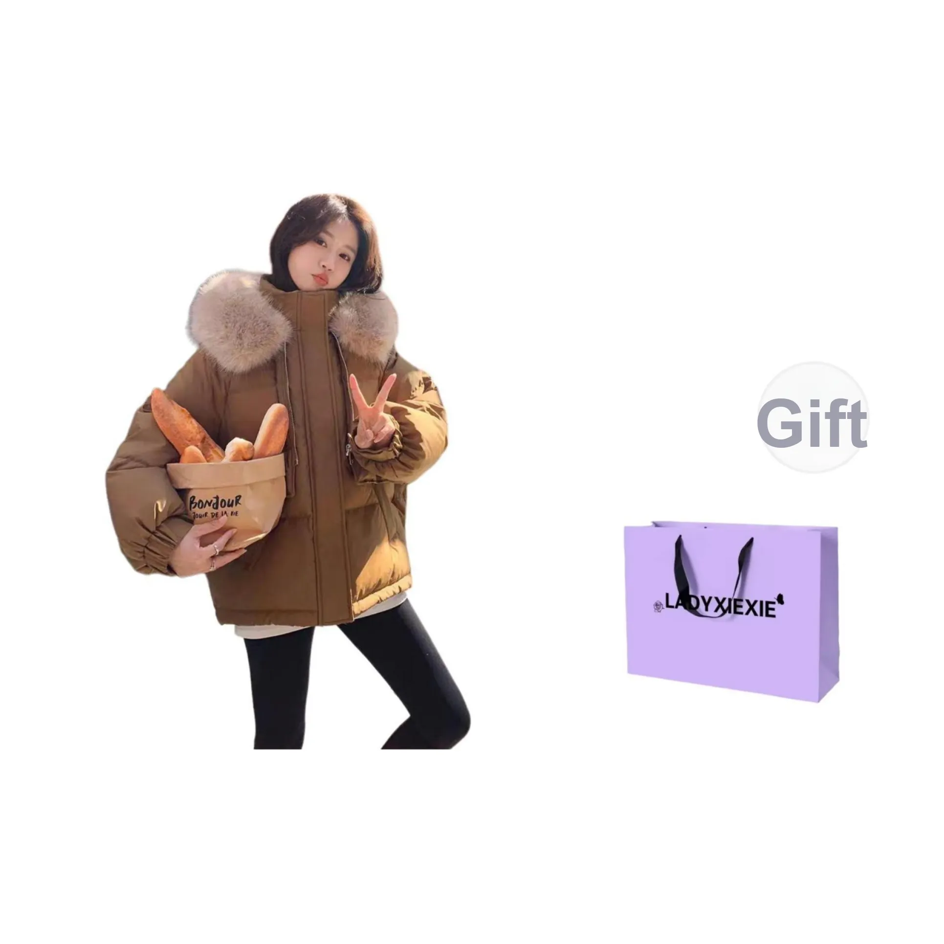 LADYXIEXIE Хлопковый пуховик женский