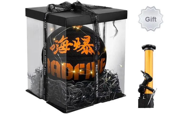 LiNing Color Street Collection Moisture Absorbing Leather Basketball Black Size 7 Street Training Unisex-9