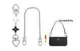 Black White Four-Leaf Clover Extender Chain+Decorative Chain 40cm+Free Flathead Screwdriver